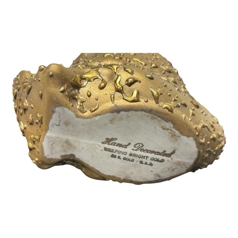 Vintage Swan Weeping Bright Gold 22k USA‎ Made Set of 3 Hand Decorated